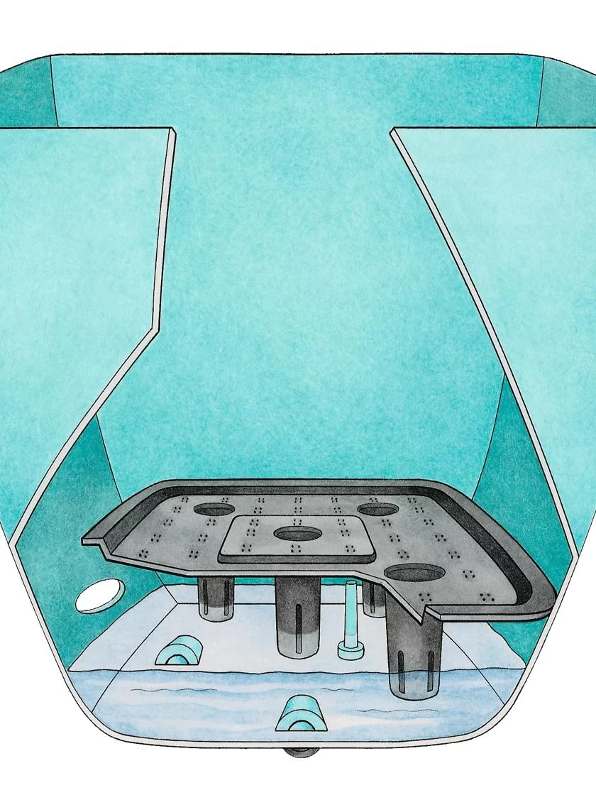 Viva Square Self-Watering Rolling Planter, 17.5" Diameter - Image 2