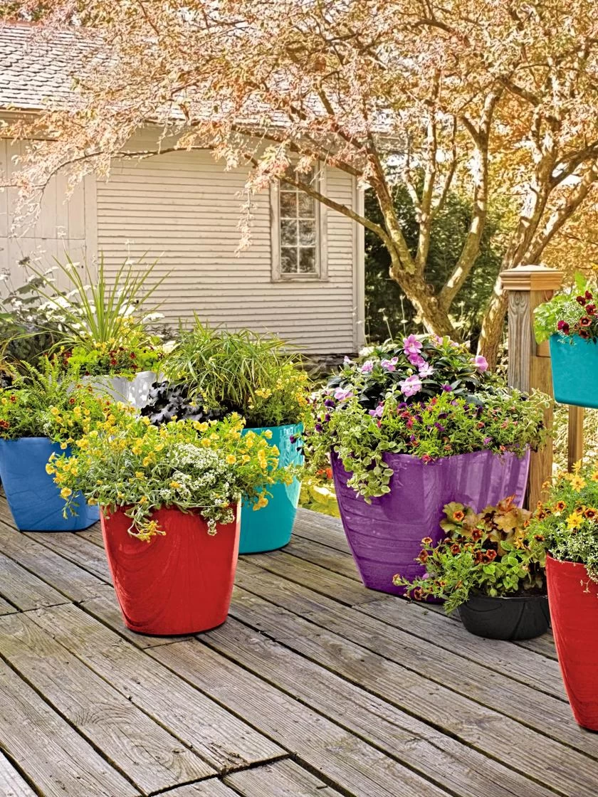 Viva Square Self-Watering Rolling Planter, 14" Diameter - Image 2