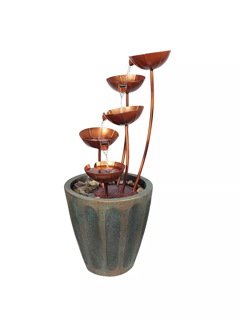 Copper Lotus Cascading Fountain - Image 2