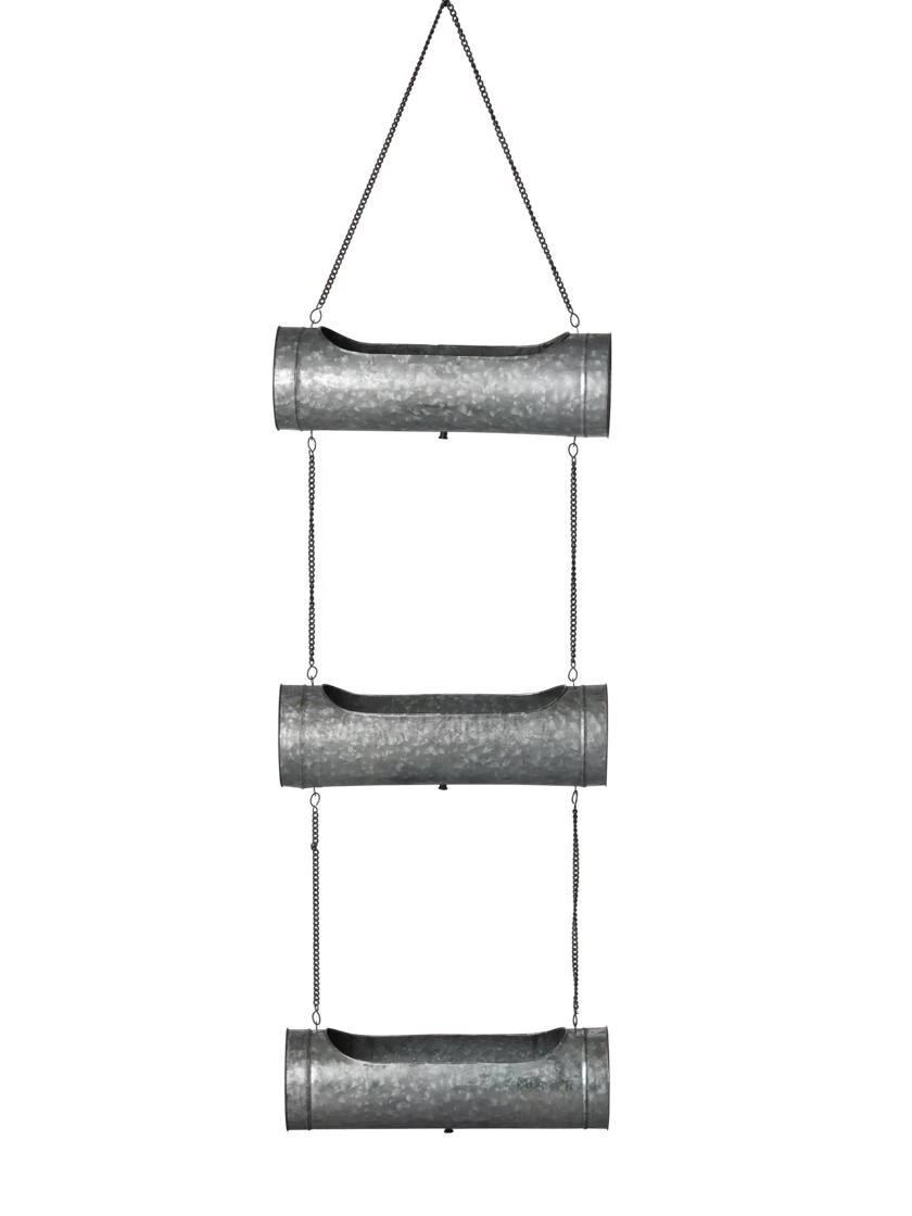 Galvanized Hanging Triple Planter - Image 6