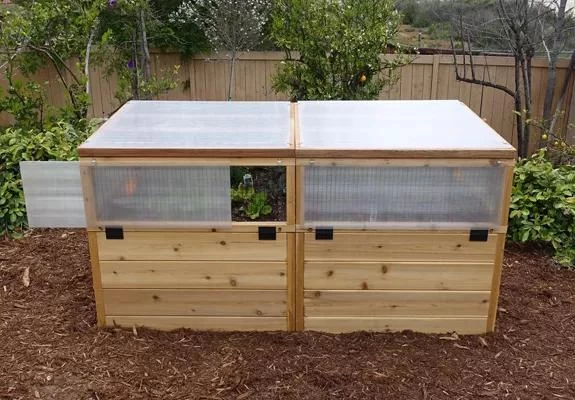 Garden In A Box Cedar Raised Bed With Greenhouse, 3' X 6'
