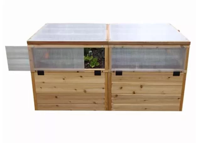 Garden In A Box Cedar Raised Bed With Greenhouse, 3' X 6' - Image 6