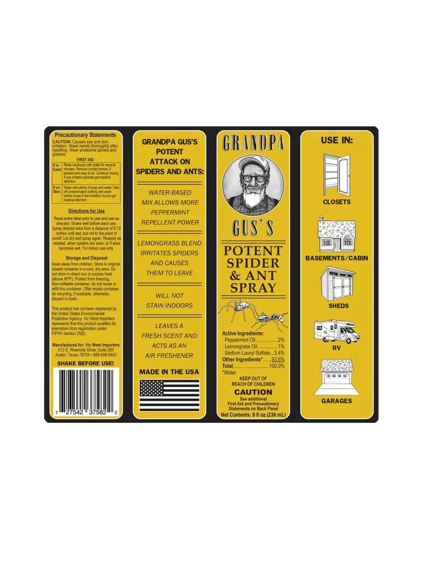 Grandpa Gus's Spider And Ant Repellent Spray - Image 2