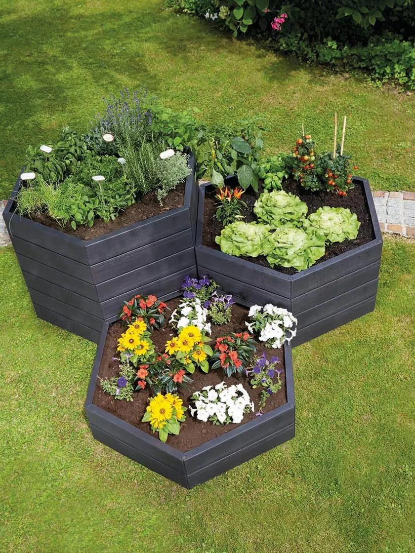 Exaco Hexagonal Raised Garden Bed Planter - Image 2