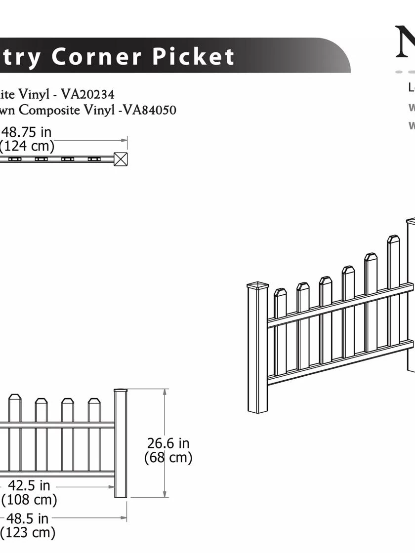 Country Corner Composite Picket Fence - Image 2