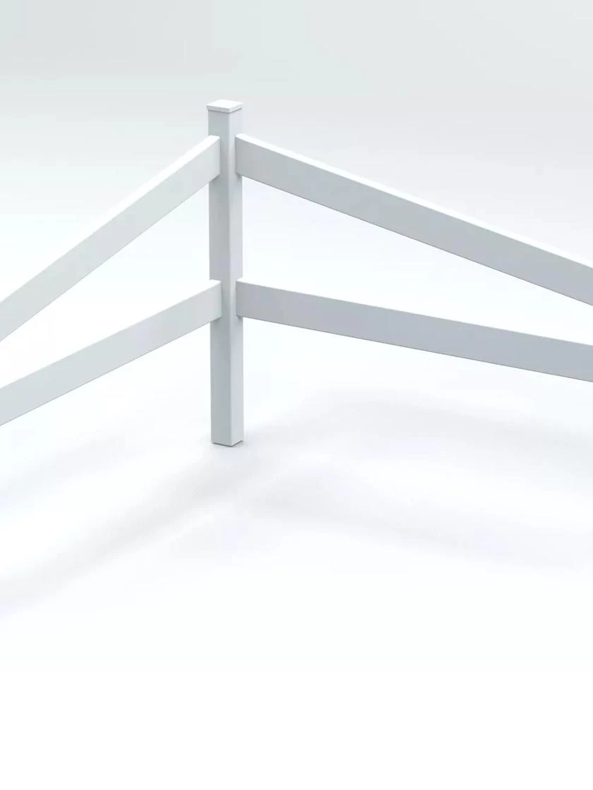 Split Rail Corner Vinyl Fence - Image 2