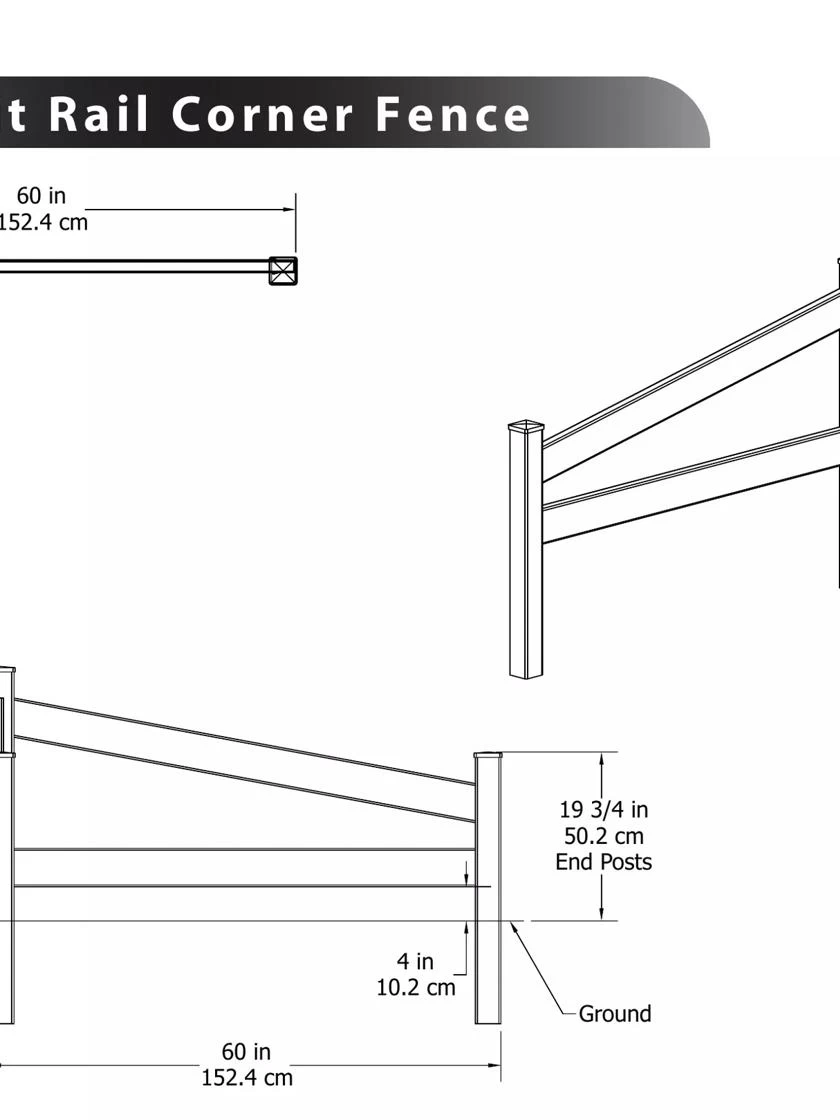 Split Rail Corner Vinyl Fence - Image 3