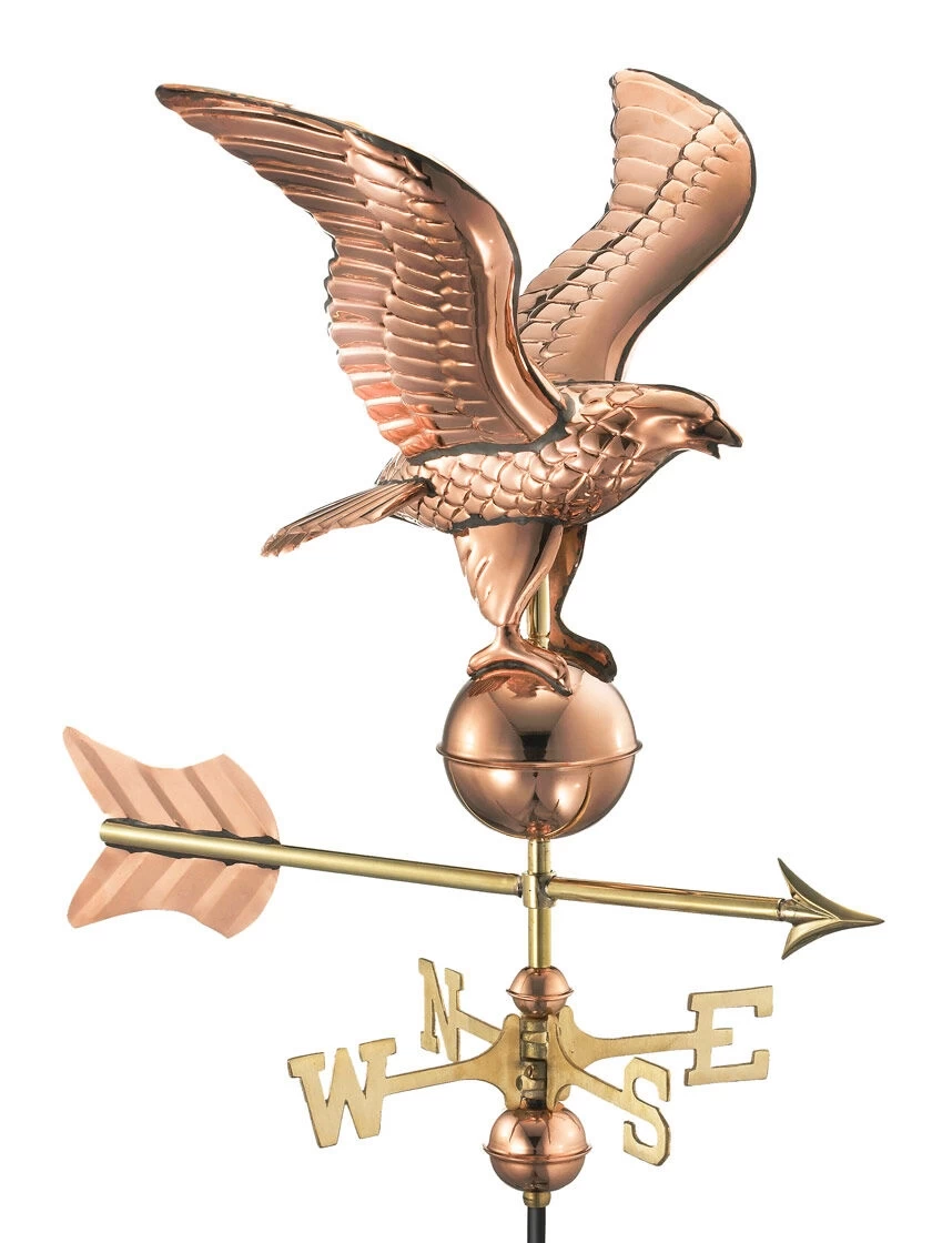 Eagle Cottage Copper Weathervane With Roof Mount - Image 3