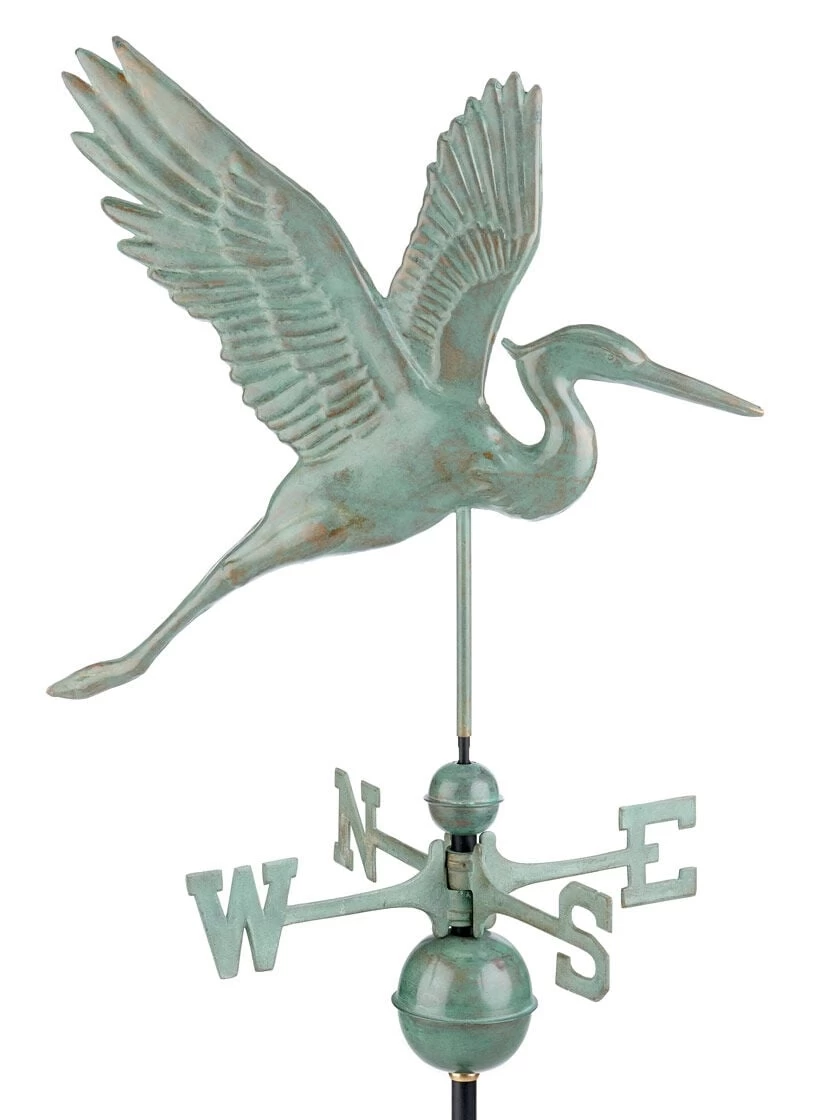 Graceful Blue Heron Copper Weathervane - Image 4