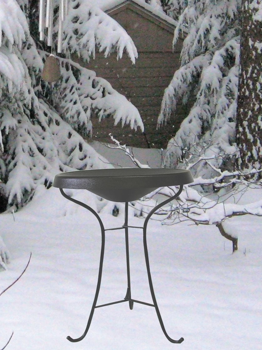 Birds Choice ® Heated Birdbath With Three Legged Black Stand - Image 2