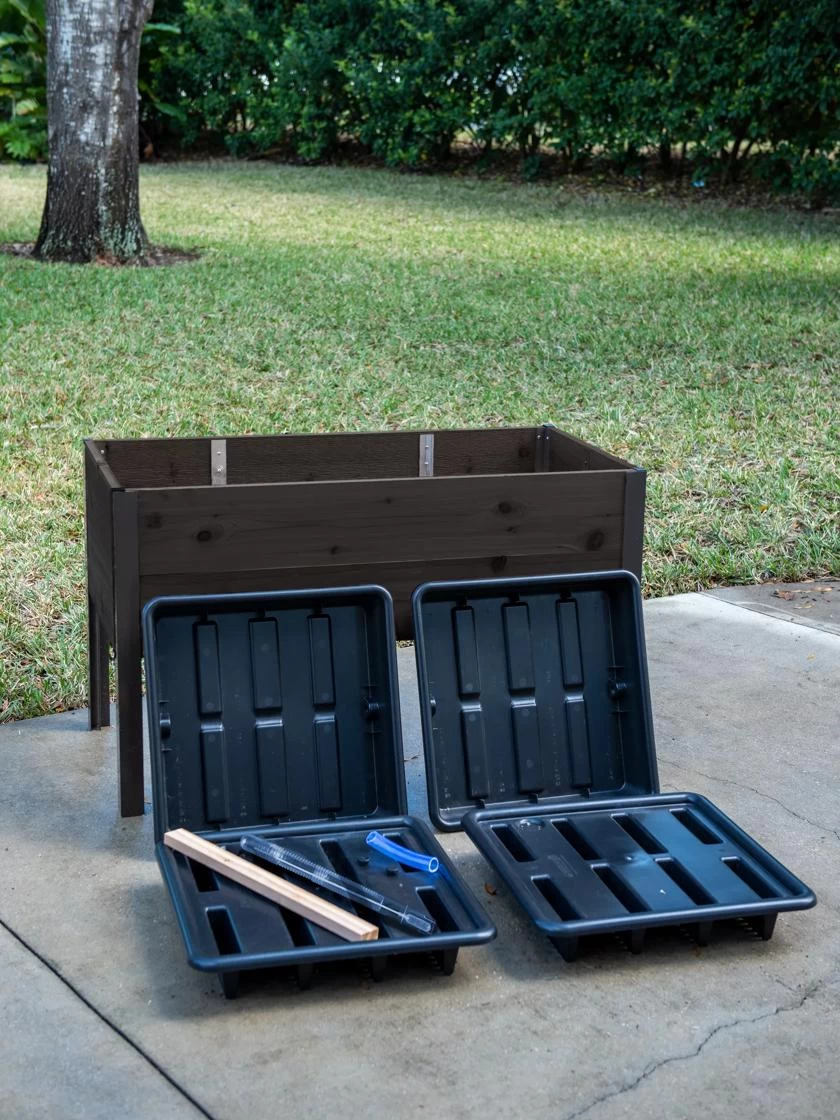 Self-Watering Eco-Stained Elevated Planter Box, 2' X 4' - Image 4