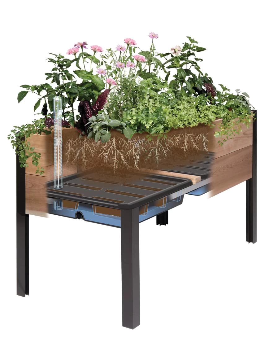 Self-Watering Eco-Stained Elevated Planter Box, 2' X 8' - Image 7