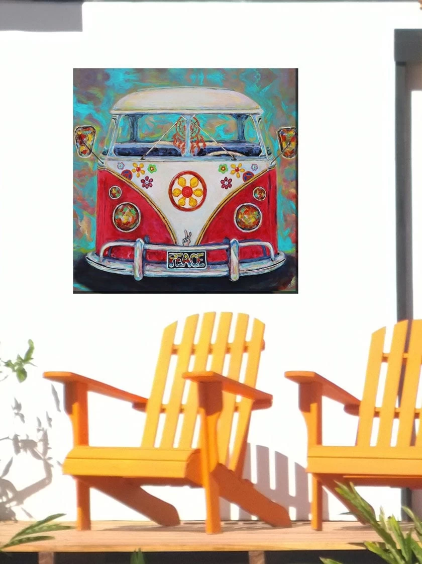 Hippy Van Outdoor Wall Art, - Image 2