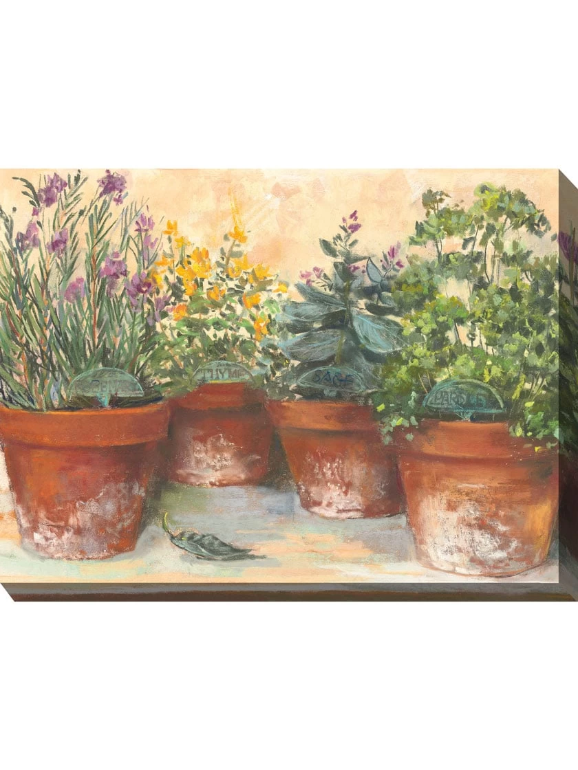 Herb Pots Outdoor Wall Art - Image 2