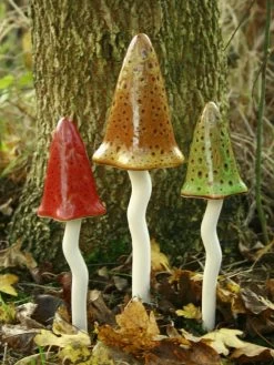 Potting Shed Tinkling Toadstool Sculptures, Set Of 3