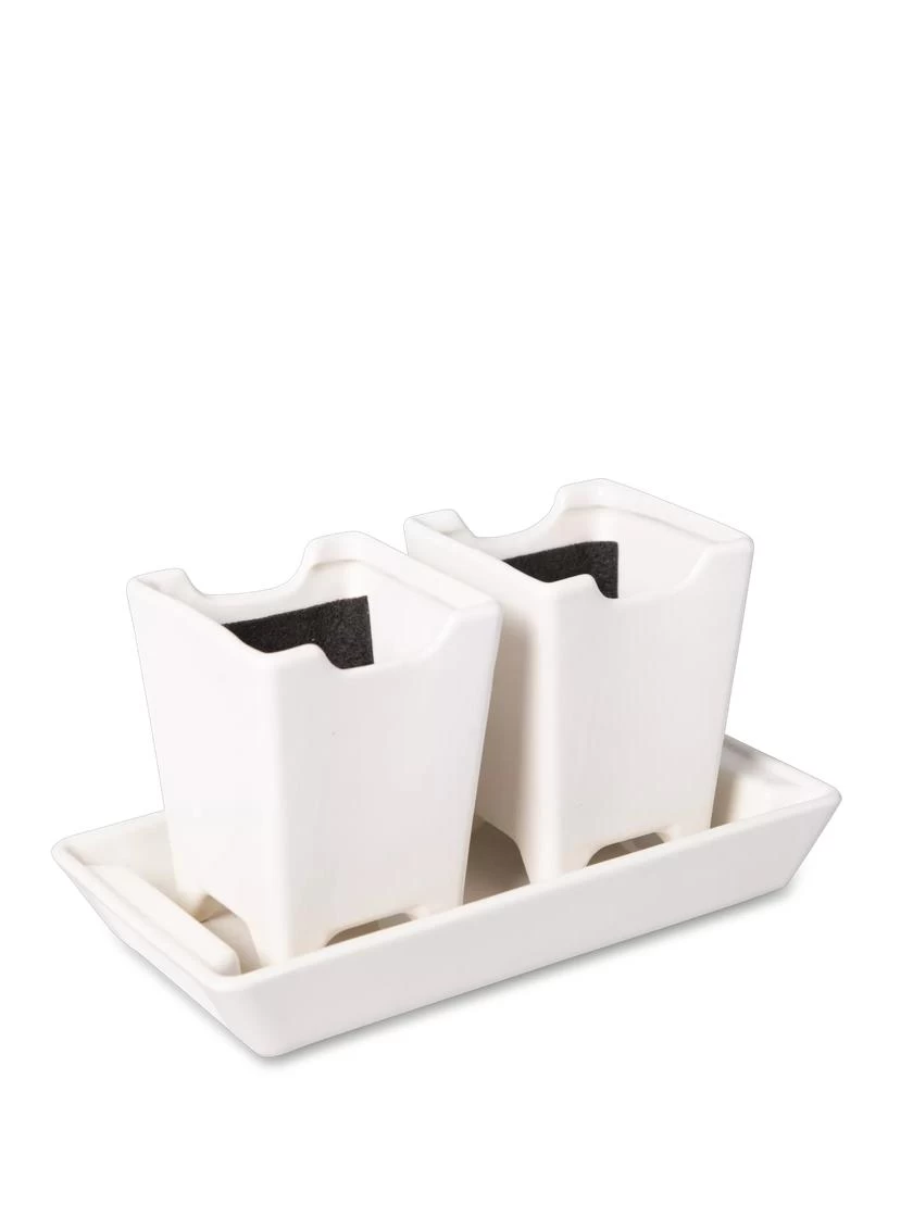 Stoneware Self-Watering Windowsill Planters, Set Of 2 - Image 4