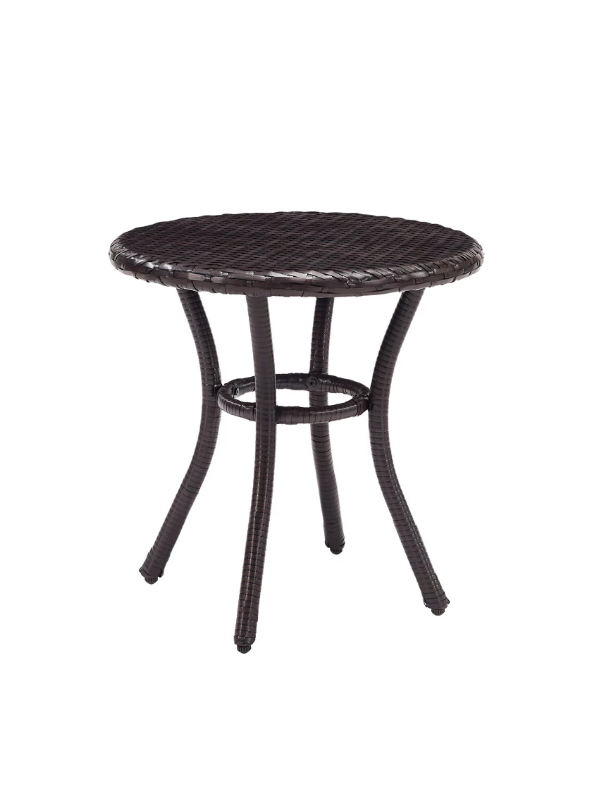 Crosley Palm Harbor Outdoor Wicker Round Side Table - Image 2