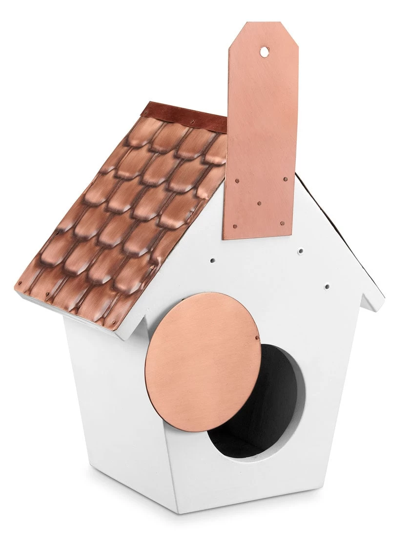 Classic Cottage Bird House With Copper Roof - Image 3