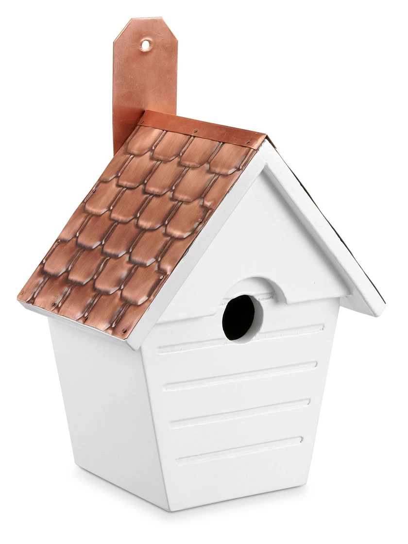 Classic Cottage Bird House With Copper Roof - Image 2