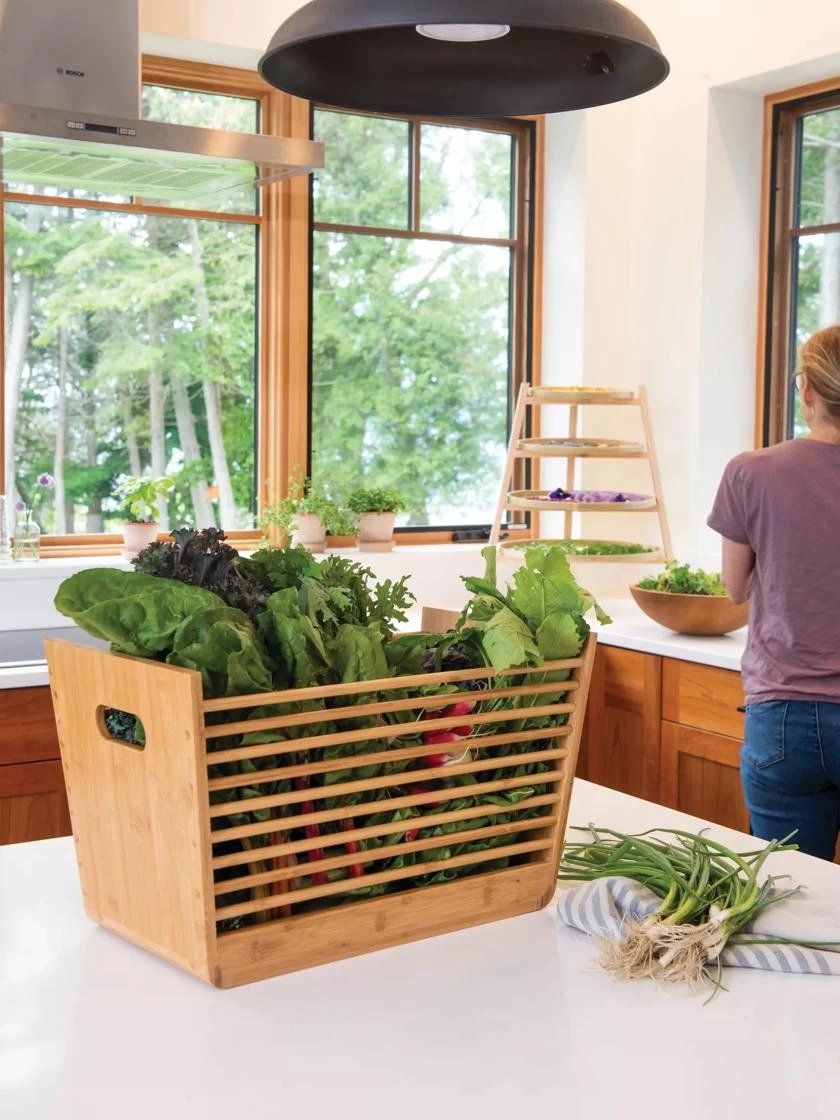 Bamboo Garden Stool And Basket Combo - Image 4