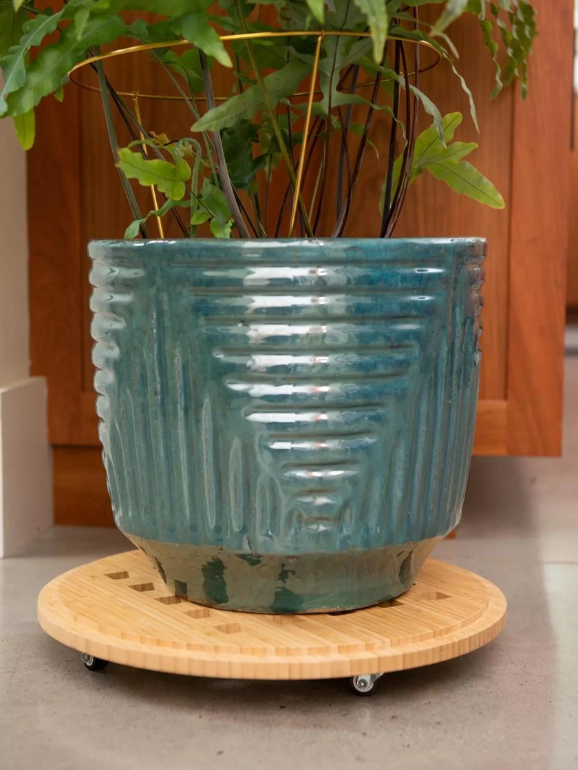 Bamboo Plant Caddy Round, 15.75" - Image 3
