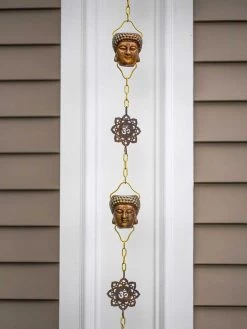 Buddha Copper Rain Chains, 8.5'
