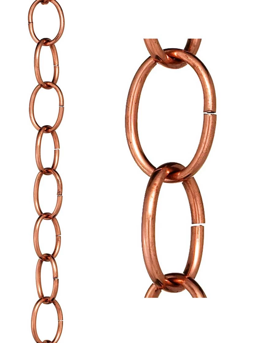 Single Link Pure Copper Rain Chain, 8.5' - Image 3