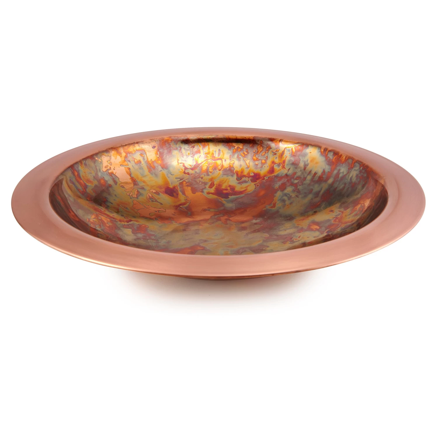 Pure Copper Bird Bath With Hand-Applied Fired Finish And Multipronged Garden Pole - Image 2