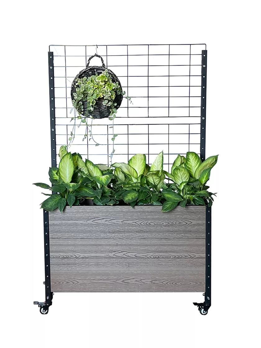 Mobile Deep Trough Planter With Trellis - Image 3