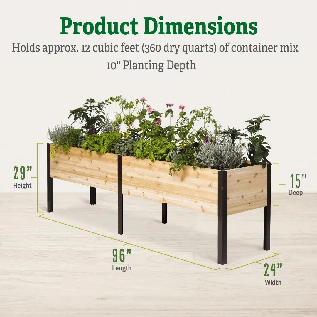 Self-Watering Eco-Stained Elevated Planter Box, 2' X 8' - Image 2